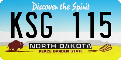 ND license plate KSG115