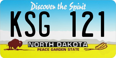 ND license plate KSG121