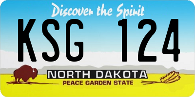 ND license plate KSG124