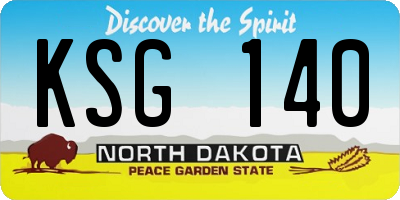 ND license plate KSG140
