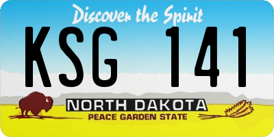 ND license plate KSG141