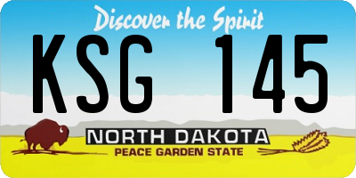 ND license plate KSG145