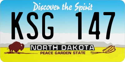ND license plate KSG147