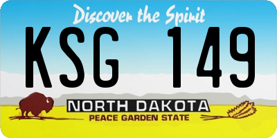 ND license plate KSG149