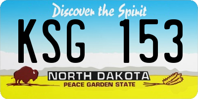 ND license plate KSG153