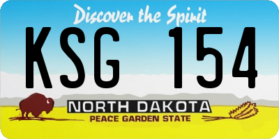 ND license plate KSG154