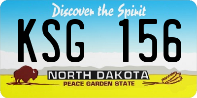 ND license plate KSG156