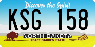 ND license plate KSG158