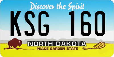 ND license plate KSG160