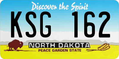 ND license plate KSG162