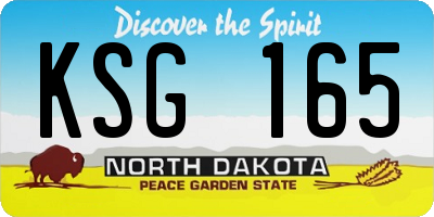 ND license plate KSG165