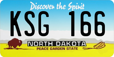ND license plate KSG166