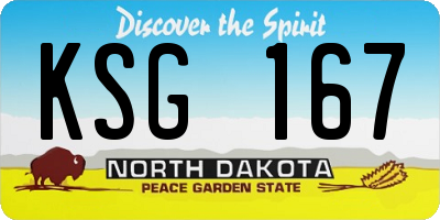 ND license plate KSG167
