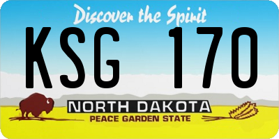 ND license plate KSG170