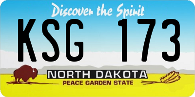 ND license plate KSG173