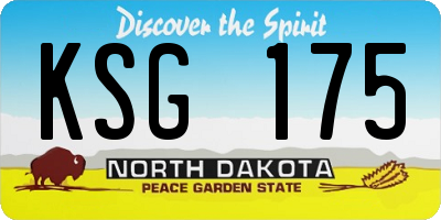 ND license plate KSG175