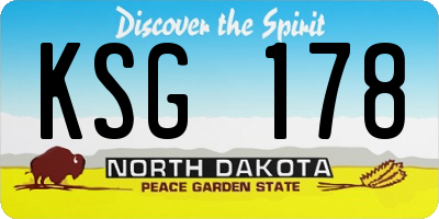 ND license plate KSG178