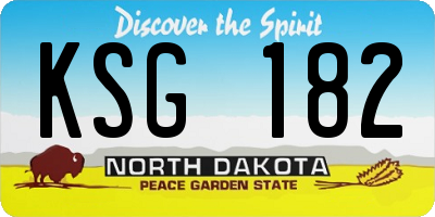 ND license plate KSG182