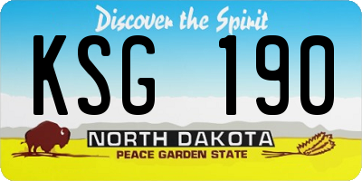 ND license plate KSG190