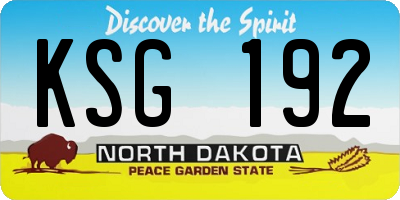 ND license plate KSG192