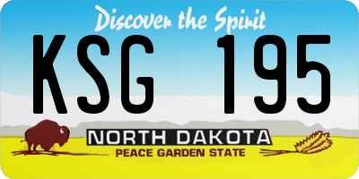 ND license plate KSG195