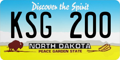 ND license plate KSG200