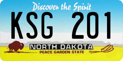 ND license plate KSG201