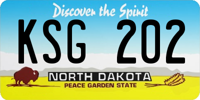 ND license plate KSG202