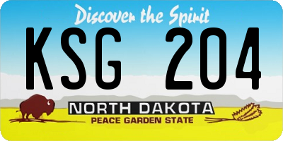 ND license plate KSG204