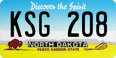 ND license plate KSG208