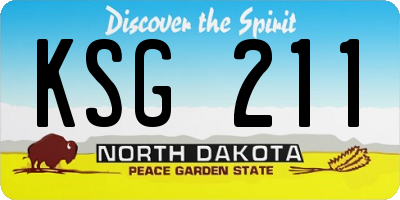 ND license plate KSG211