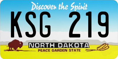 ND license plate KSG219