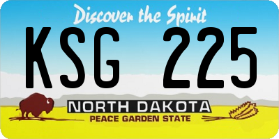 ND license plate KSG225