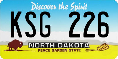 ND license plate KSG226