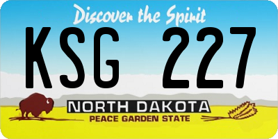 ND license plate KSG227