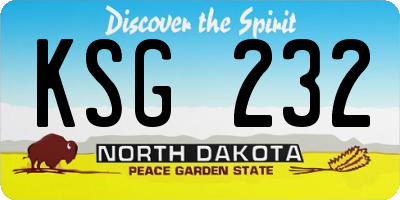 ND license plate KSG232