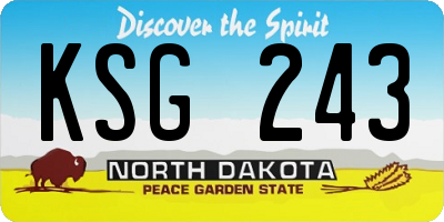 ND license plate KSG243