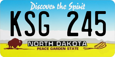 ND license plate KSG245