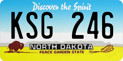 ND license plate KSG246