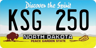 ND license plate KSG250