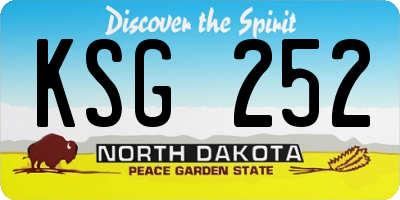 ND license plate KSG252