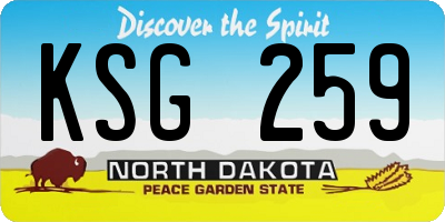 ND license plate KSG259