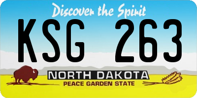 ND license plate KSG263