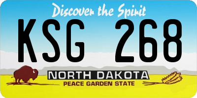 ND license plate KSG268
