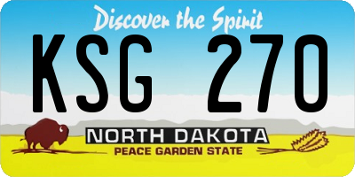 ND license plate KSG270