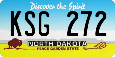 ND license plate KSG272