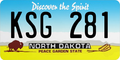 ND license plate KSG281