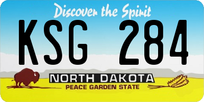 ND license plate KSG284