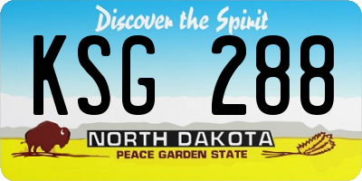 ND license plate KSG288
