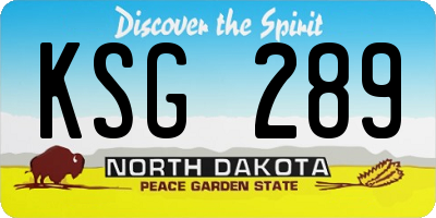 ND license plate KSG289
